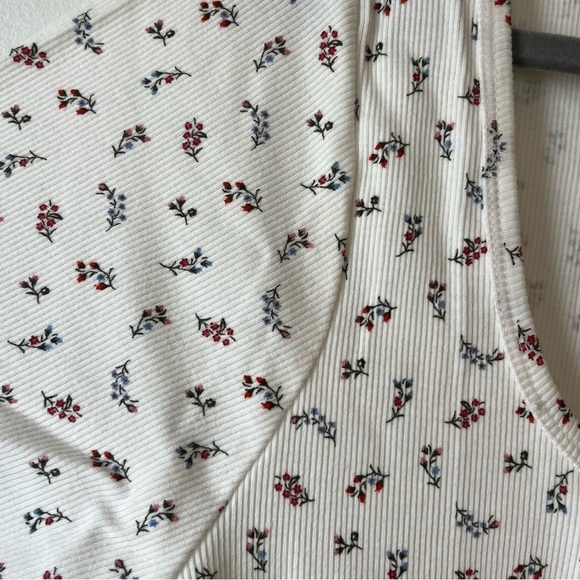Old Navy Floral Button Front Ribbed Scoop Neck Tee 2X NWT Cottagecore Stretch - Picture 7 of 15